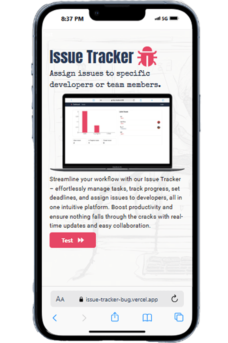 Issue Tracker mobile screenshot