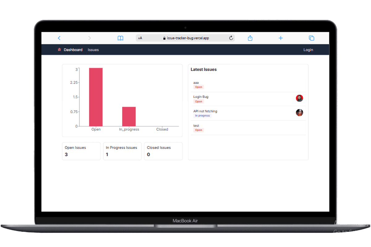 Issue Tracker desktop screenshot